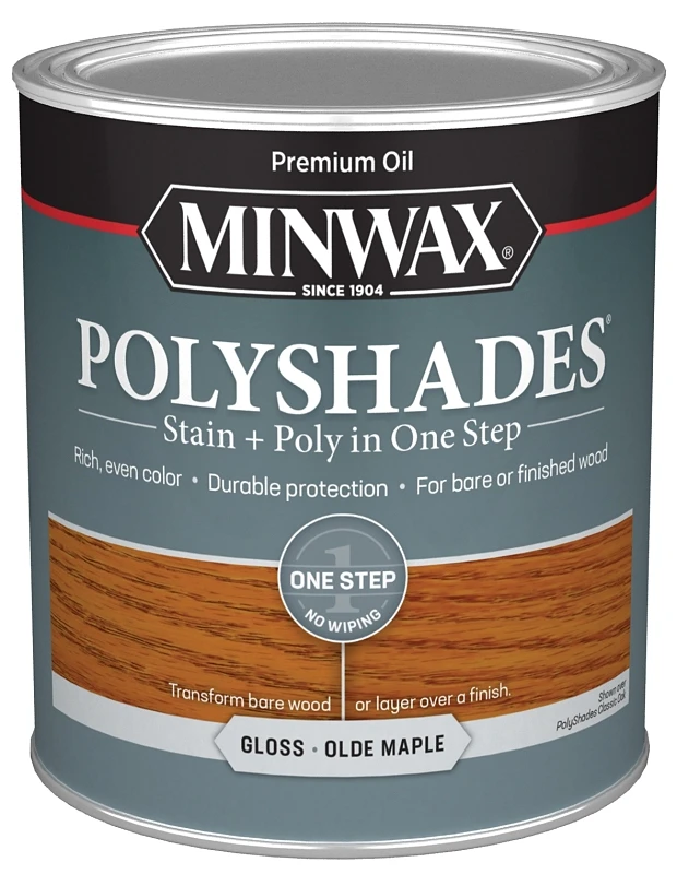 Polyshades 1 Quart Gloss Stain & Finish Polyurethane, Olde Maple
