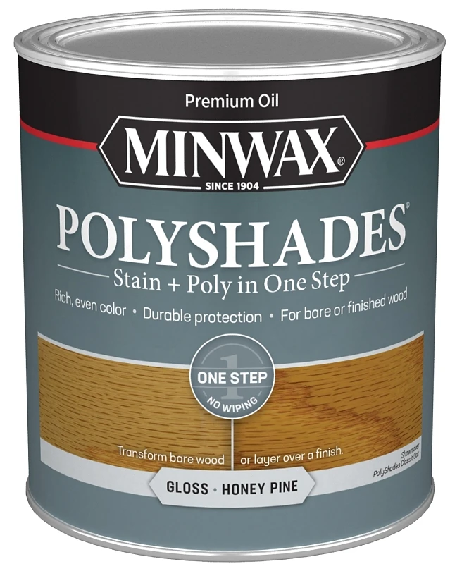 Polyshades 1 Quart Gloss Stain & Finish Polyurethane, Honey Pine