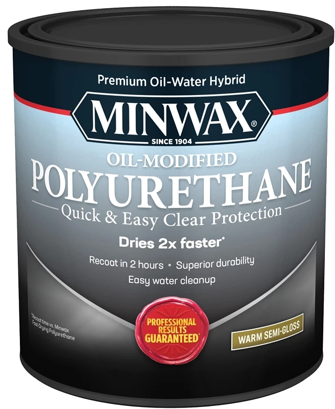 Warm Semi-gloss Water Based Oil-modified Polyurethane, 1 Quart