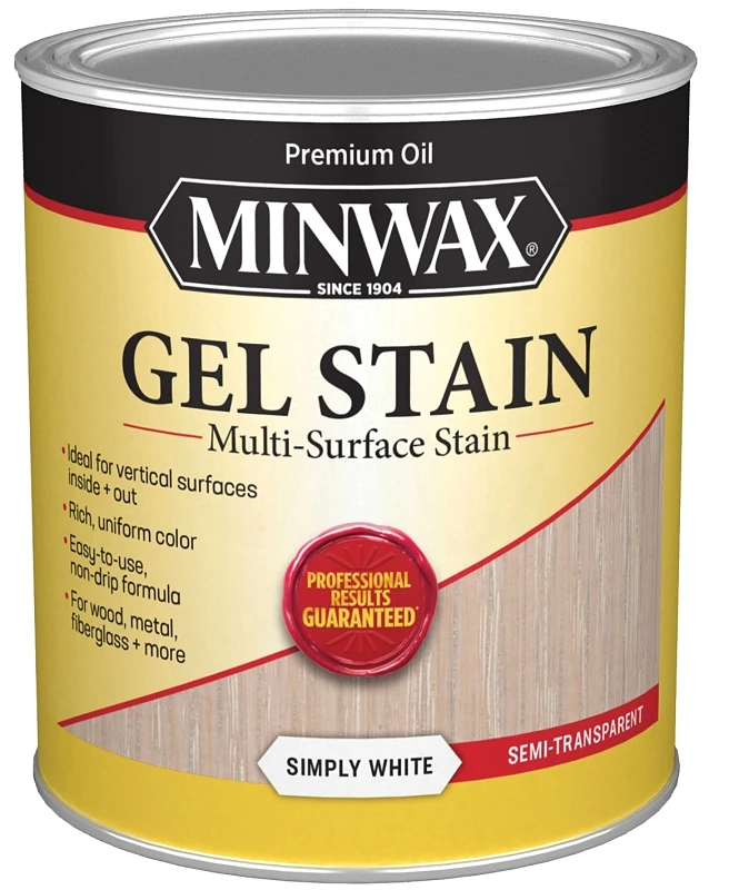 1 Quart Simply White Gel Stain - Semi-transparent Oil-based Finish