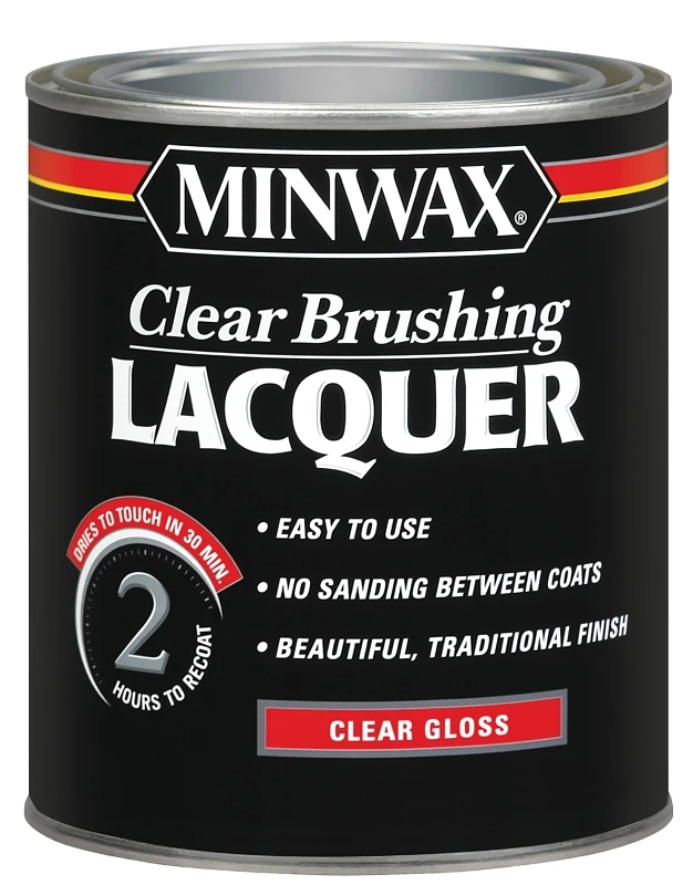 Gloss Clear Brushing Lacquer, 1 Quart - Protective Finish For Wood & Metal