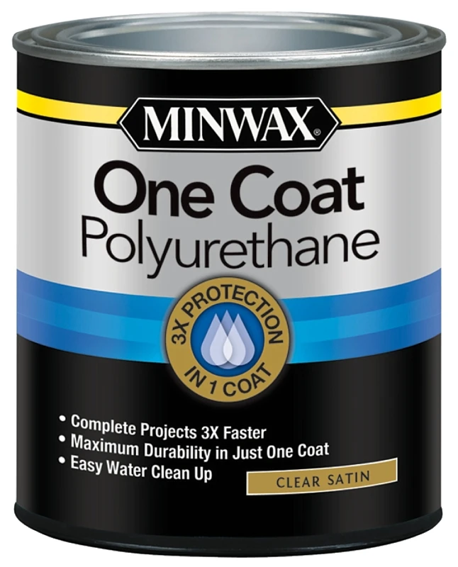 One Coat 1 Qt. Satin Interior Polyurethane - Crystal Clear Finish