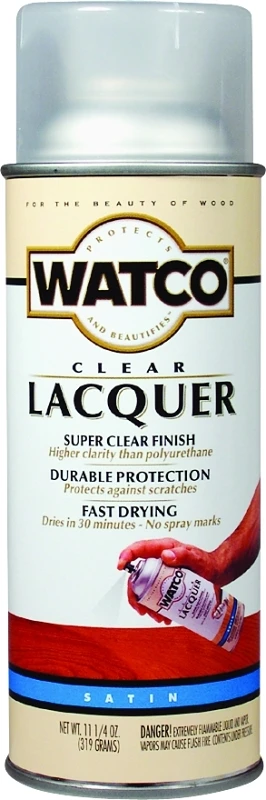 11.25 Oz. Clear Satin Spray Lacquer - Fast Drying, Durable Finish
