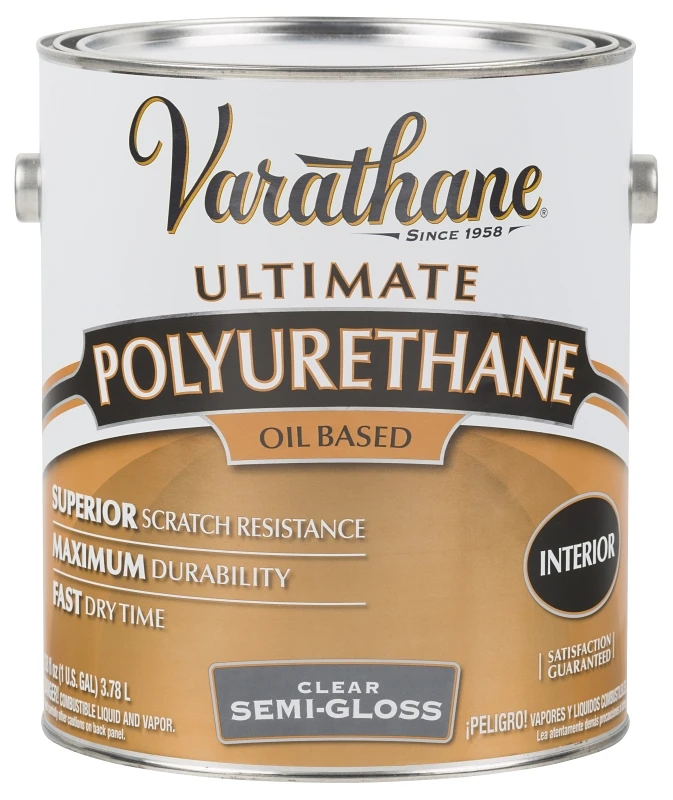 Semi-gloss Interior Polyurethane, 1 Gallon - Oil-based Wood Finish