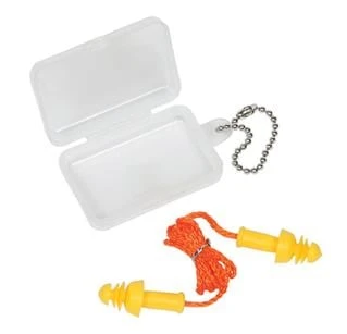 Deluxe Corded Ear Plugs with Carrying Case, High Visibility Orange
