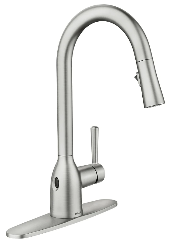 Adler Single Handle High Arc Kitchen Faucet With Pull-down Spray In Chrome