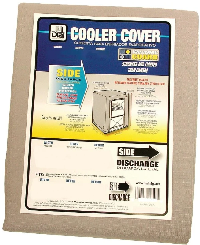 Dial 34 In. W X 34 In. D X 36 In. H Polyester Evaporative Cooler Cover, Side Discharge