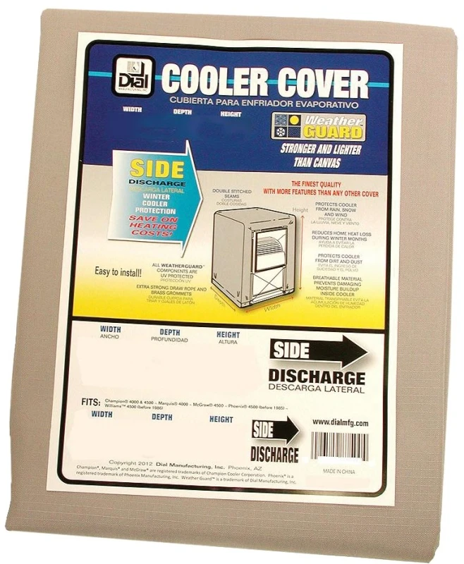 Dial 34 In. W X 34 In. D X 40 In. H Polyester Evaporative Cooler Cover, Side Discharge
