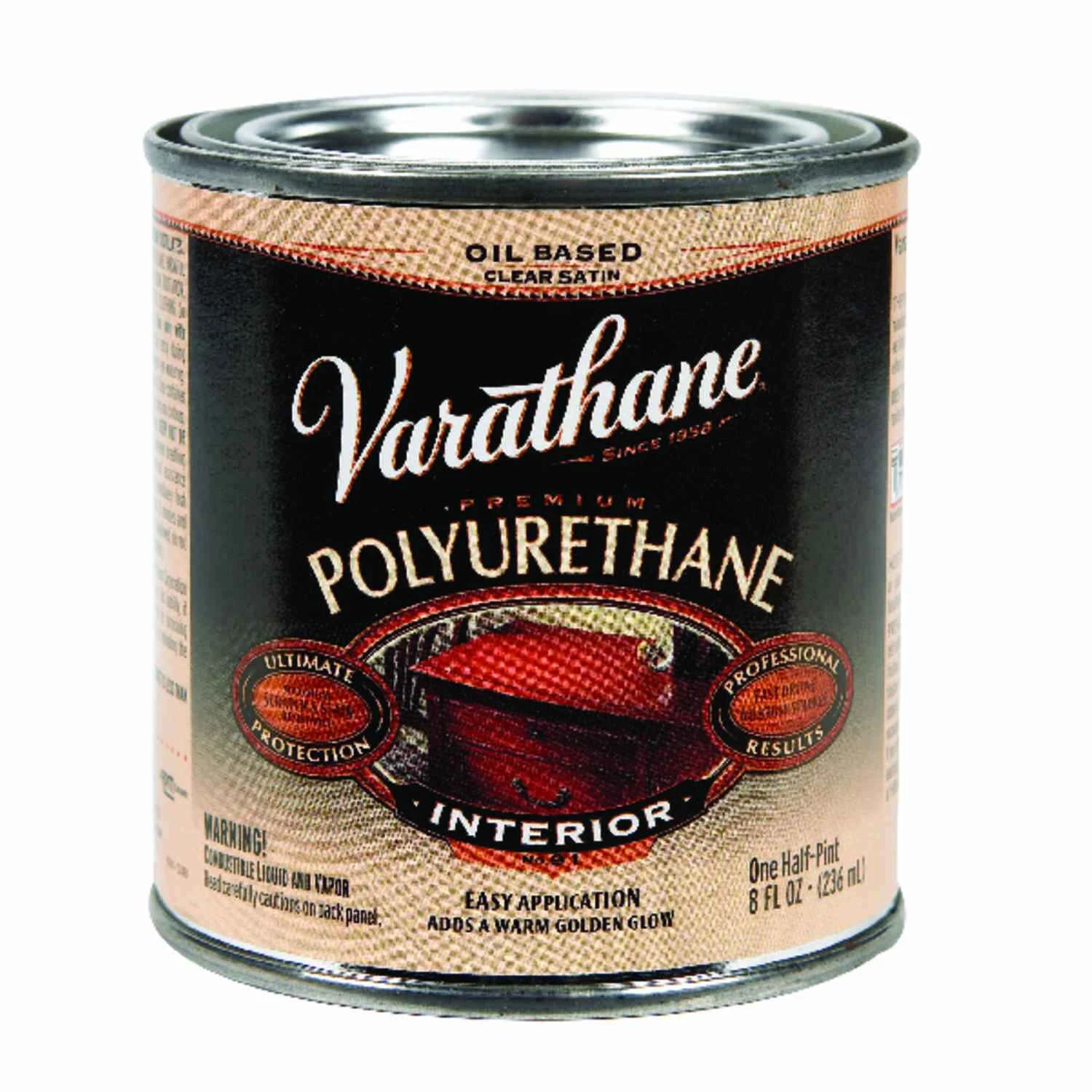 Satin Finish Interior Oil-Based Premium Polyurethane, Half Pint