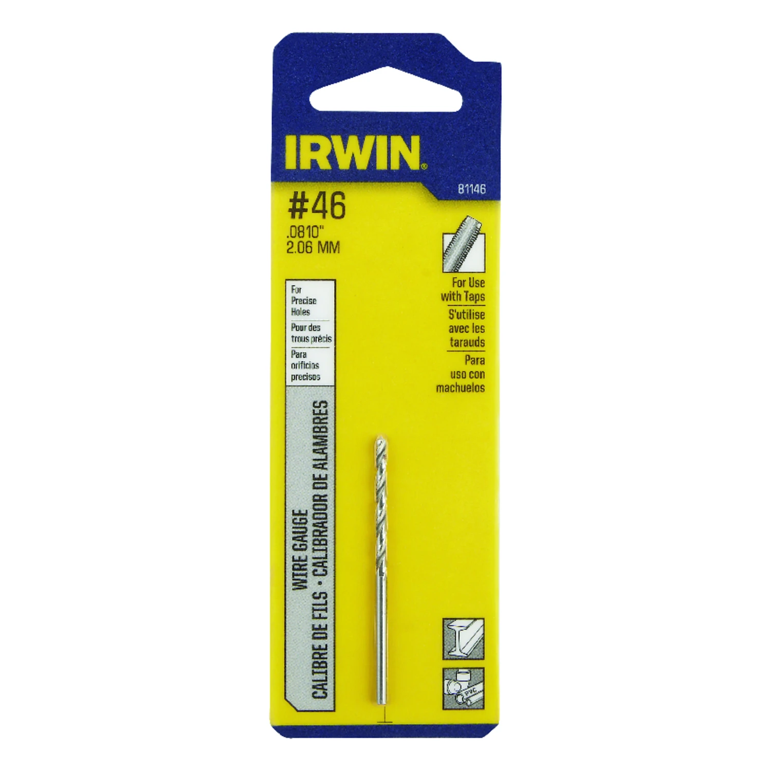 #46 Bright High Speed Steel Wire Gauge Drill Bit 2-1/8 In. Length
