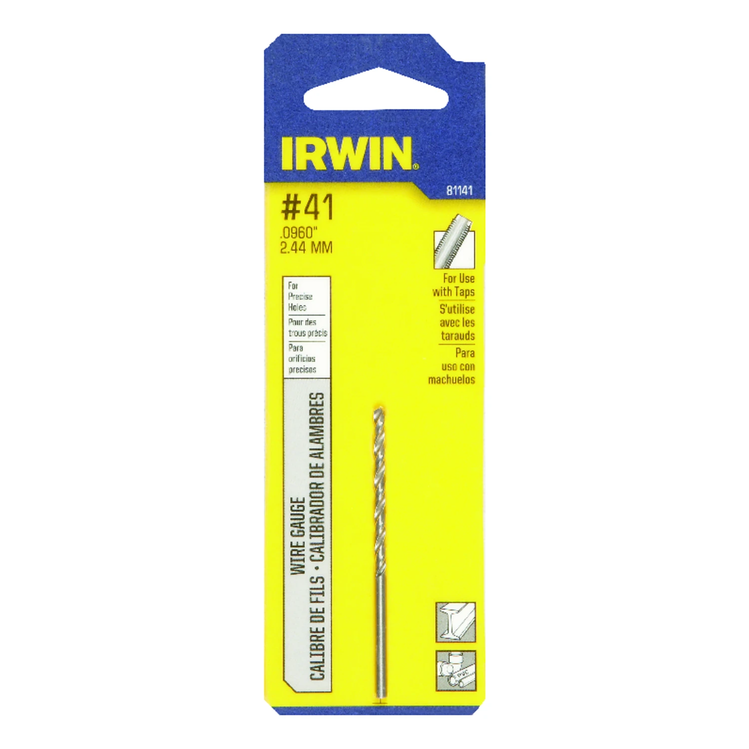 Irwin 2-3/8 in. L High Speed Steel Wire Gauge Bit 1 pc.