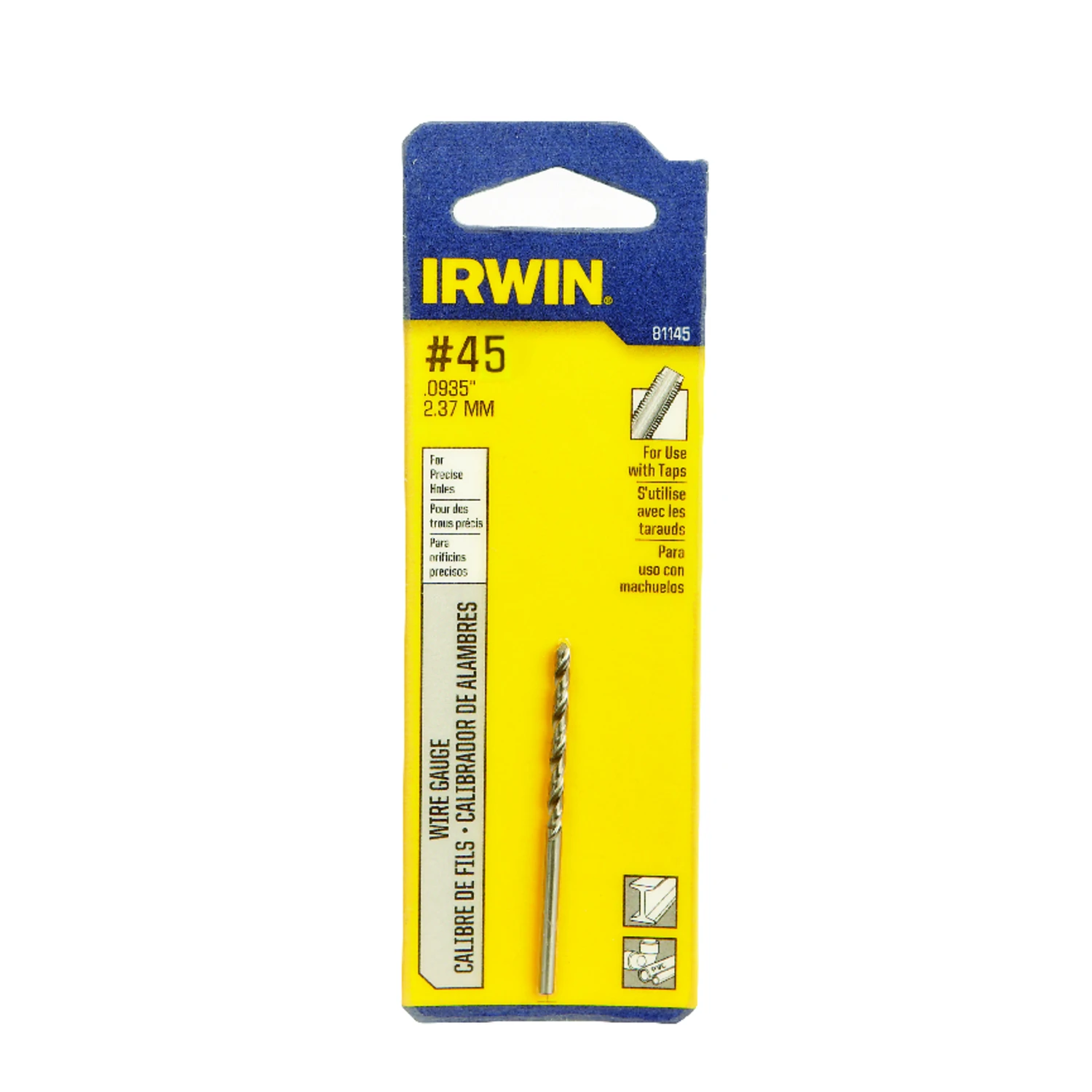 Irwin 2-1/8 in. L High Speed Steel Wire Gauge Bit 1 pc.