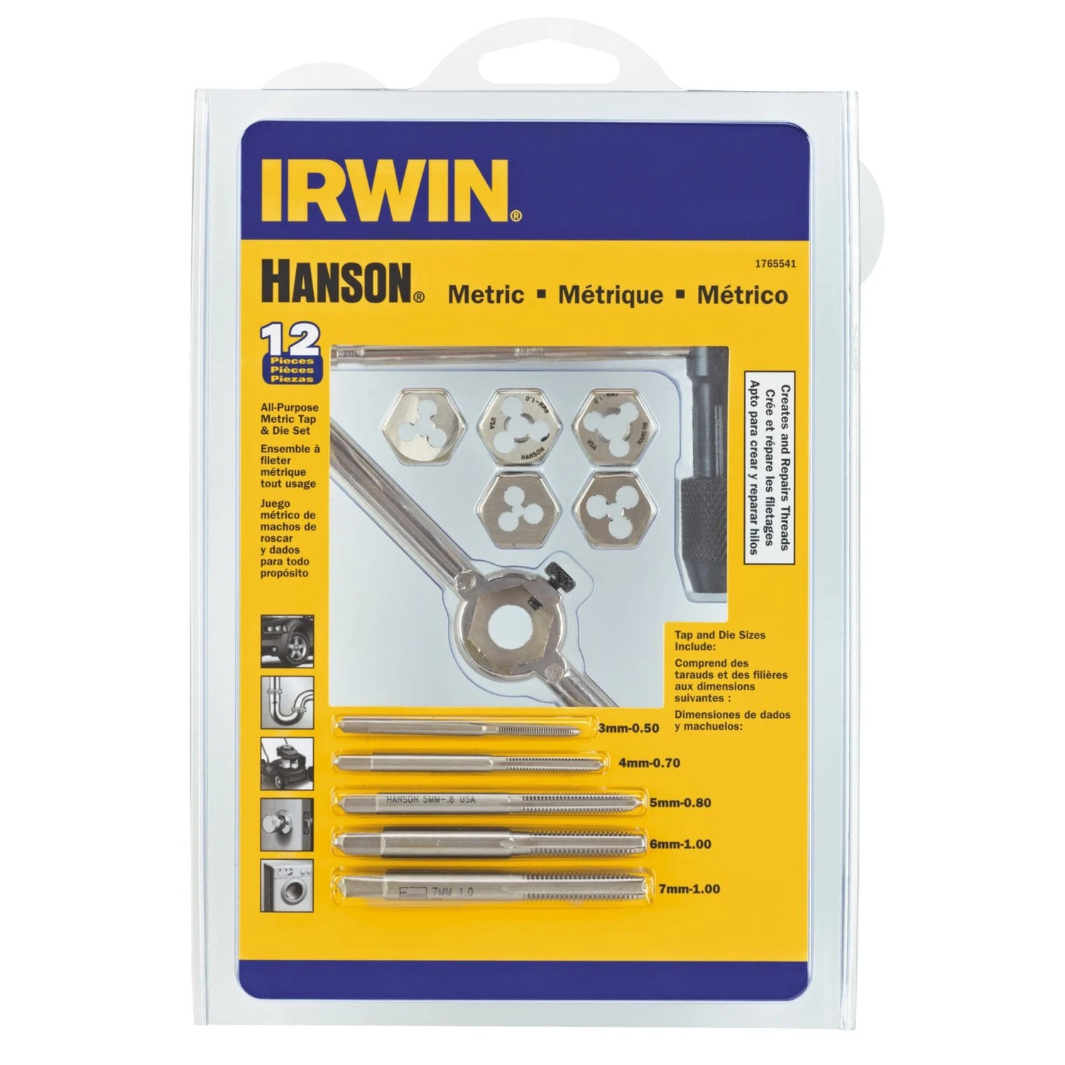 Hanson High Speed Steel Metric Tap And Die Set 3mm-7mm 12 Piece