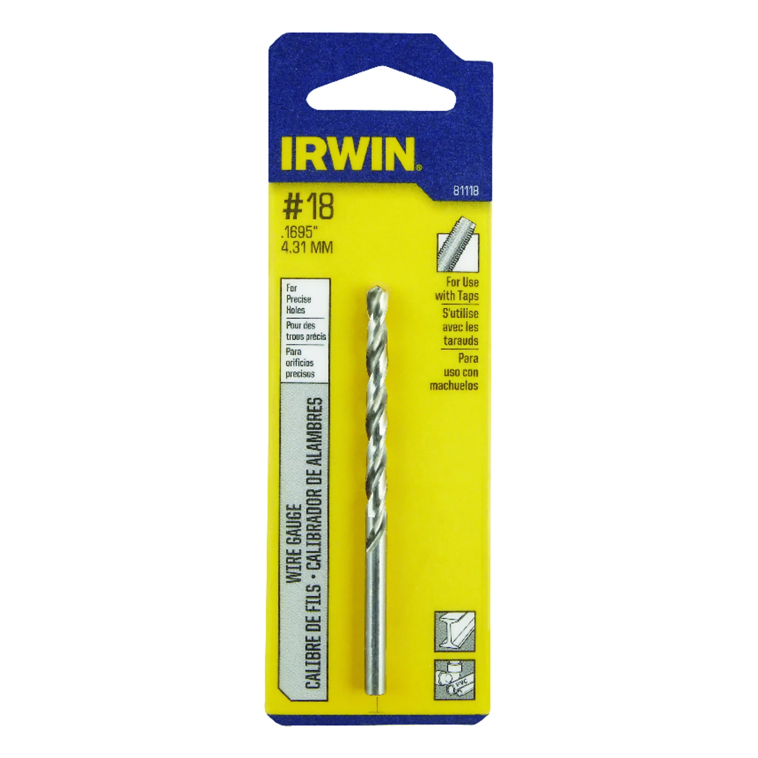 #18 Bright High Speed Steel Wire Gauge Drill Bit 3-1/4 In. Length