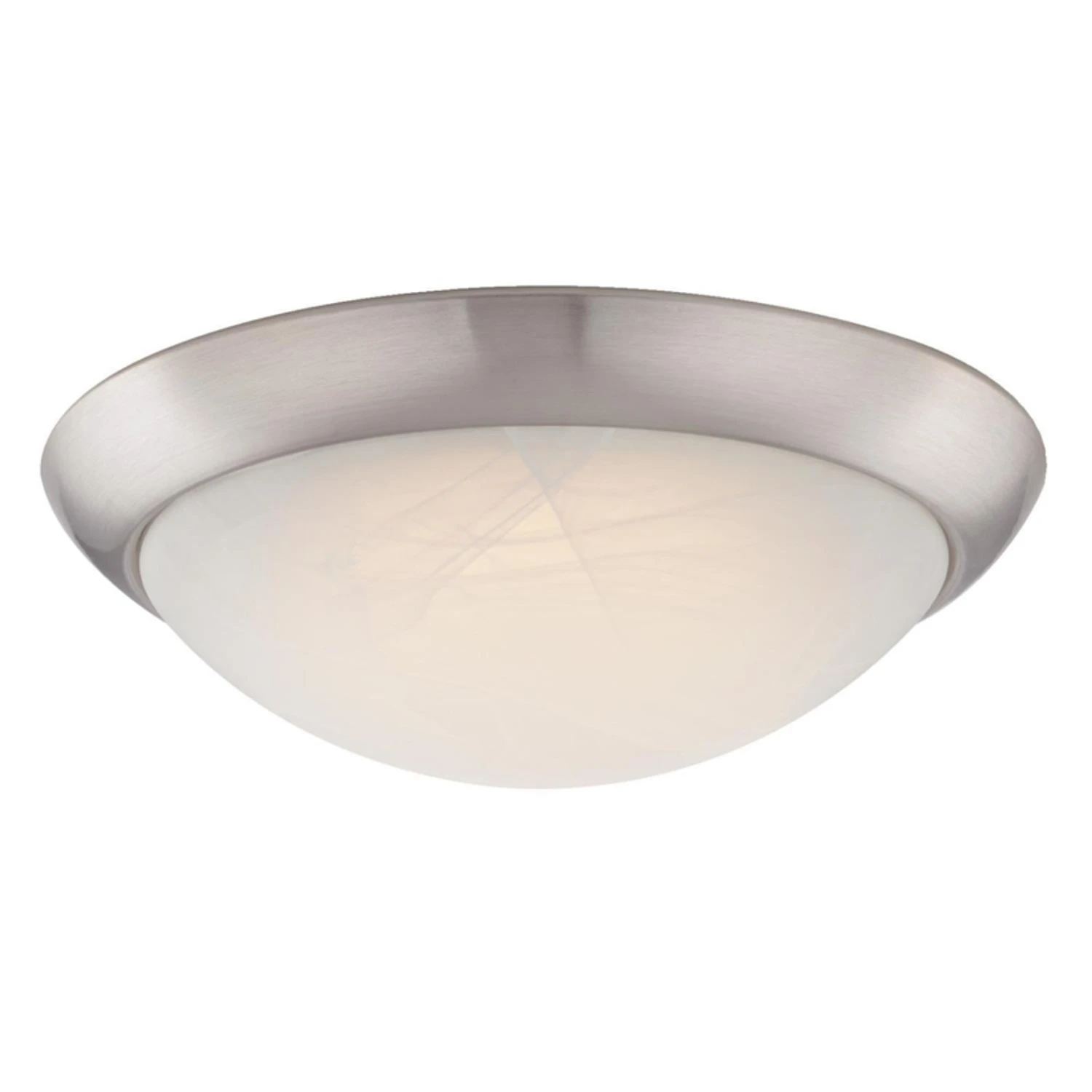 11-Inch LED Flush Mount Ceiling Light Fixture with Brushed Nickel Finish and White Shade