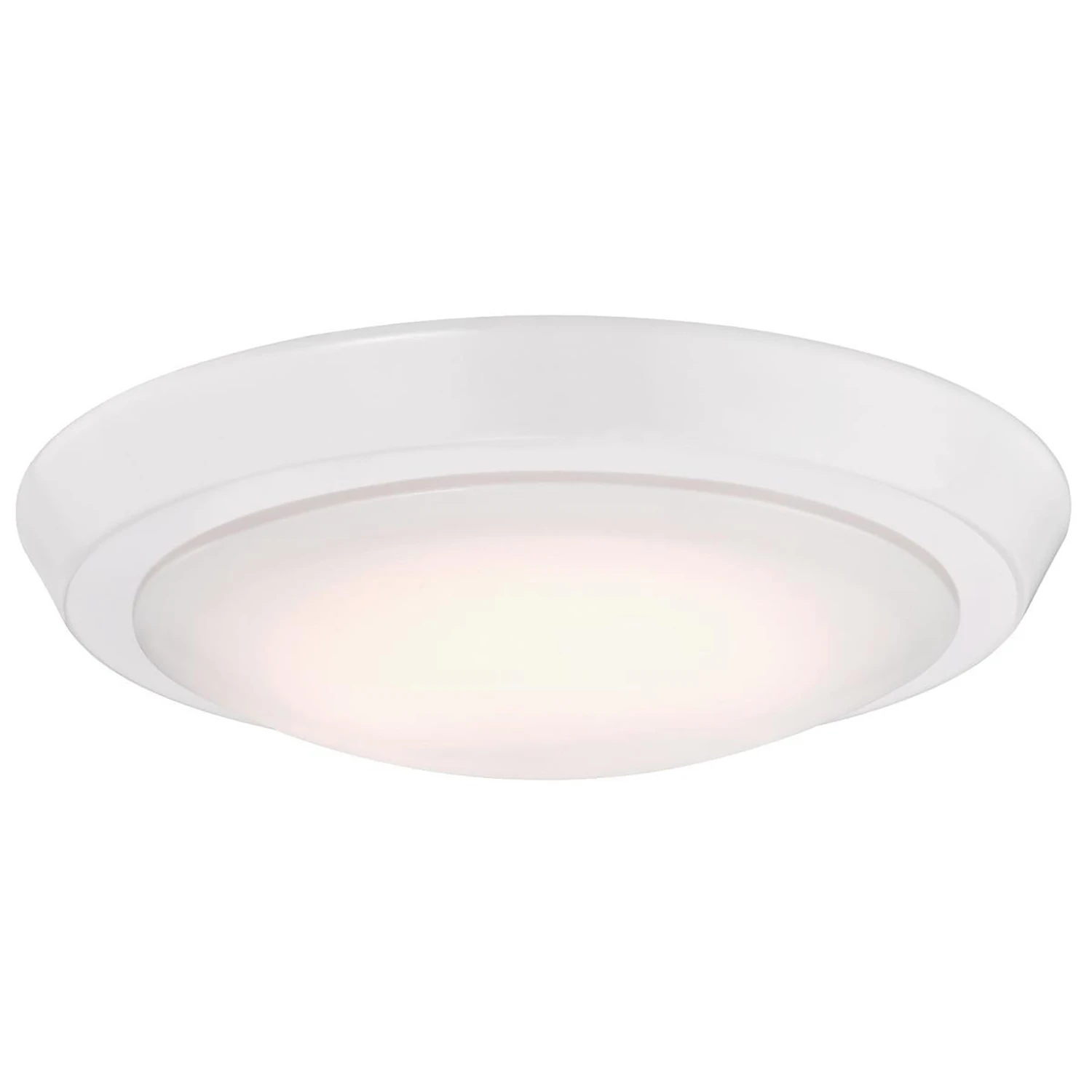 11-inch Polished White Switch Led Flush Mount Light Fixture, 20 Watts
