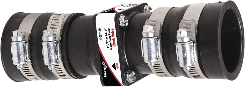 Parts2O Inline Check Valve for Sump Pumps, Fits 1.25 Inch and 1.5 Inch Pipes