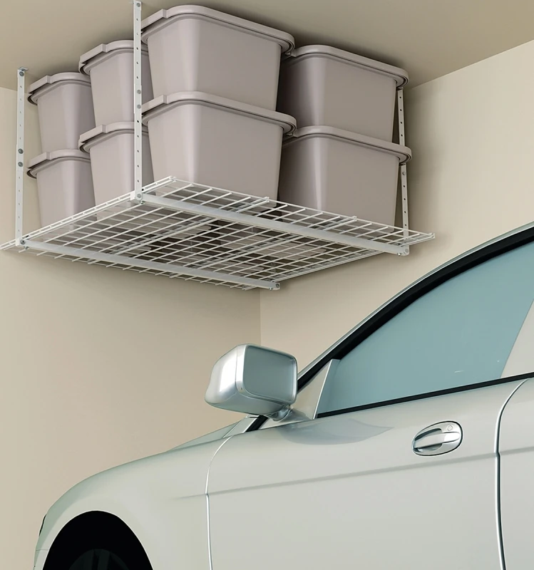 28 In. H X 45 In. W X 45 In. D White Steel Ceiling Storage Rack