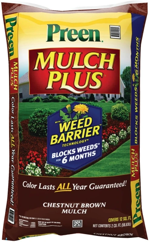 2-cu Ft Chestnut Brown Mulch Plus Weed Control With Extended Herbicide