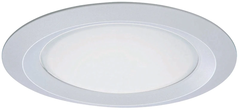 6 In. White Recessed Light Fixture Trim With Frosted Glass Lens
