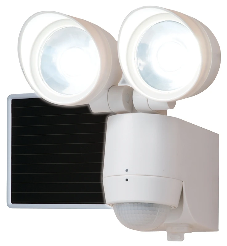 Twin-head Led Solar Flood Light, 130-degree Motion Sensor, 320 Lumens