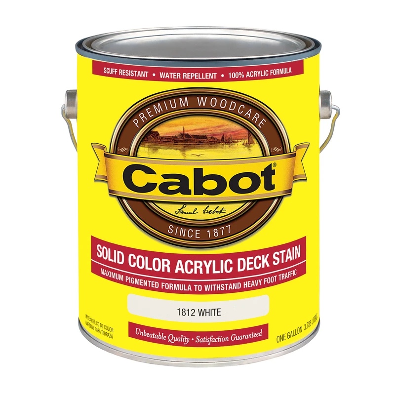 Solid 1812 Ultra White Water-based Acrylic Deck Stain 12 Gallon