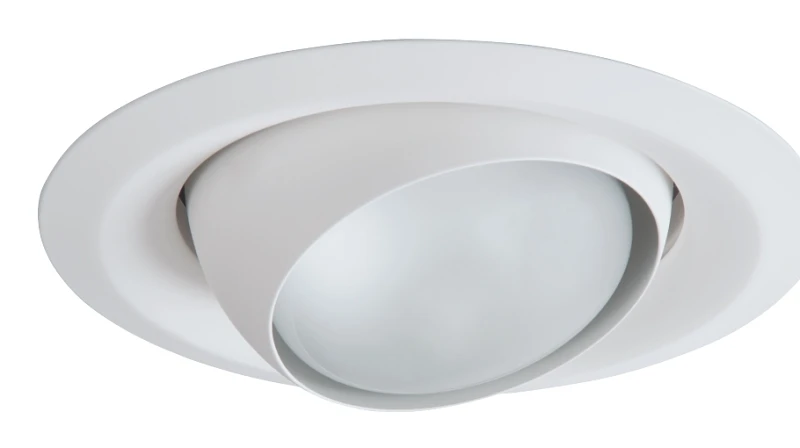 6 Inch White Adjustable Eyeball Recessed Light Trim With Torsion Springs