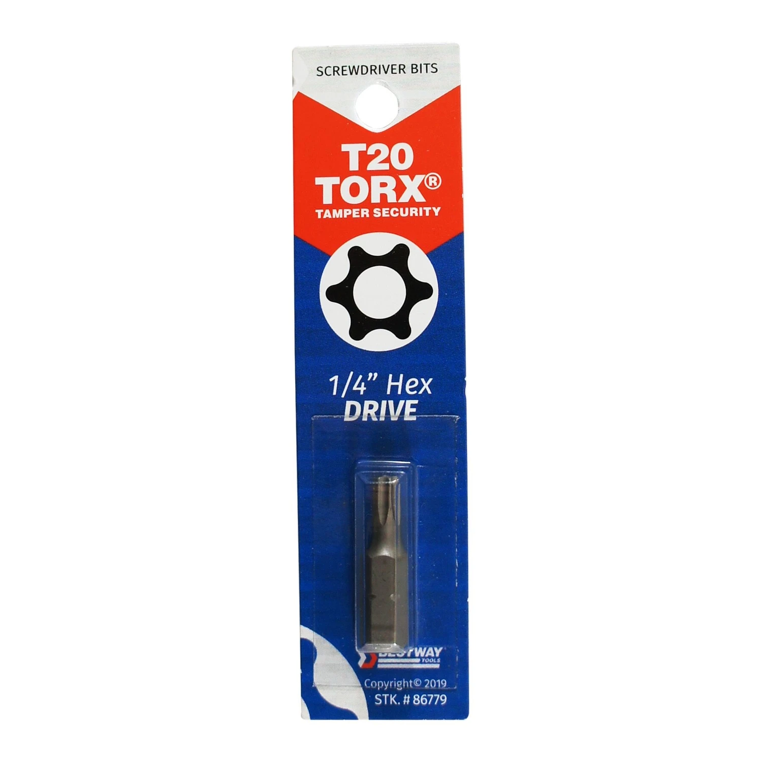 T20 Tamperproof Torx Security 1 In. 1/4 In. Hex Screwdriver Bit