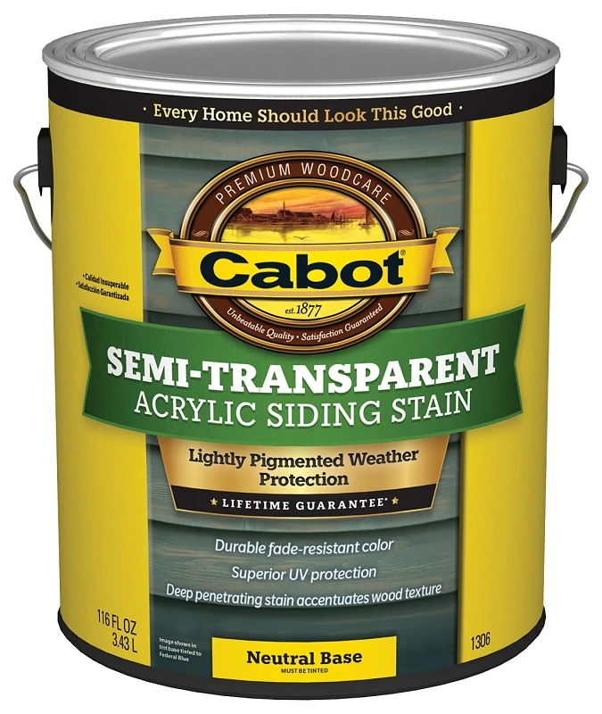 Semi-transparent Exterior Siding Stain, Neutral Base, 1 Gallon