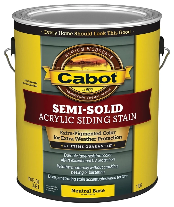 Semi-solid Exterior Stain, Neutral Base, 1 Gallon, Model 140.0001106.007