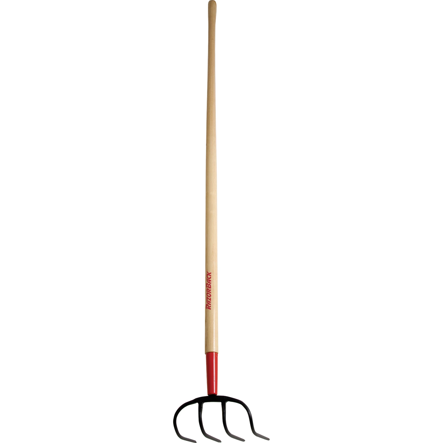63.25 In. 4 Tine Steel Rake With Wood Handle