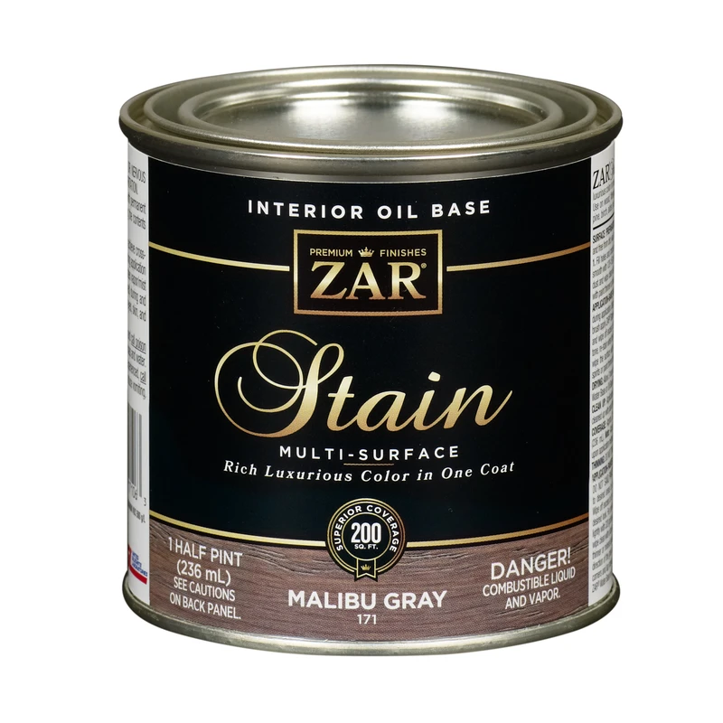 Oil-based Wood Stain, Malibu Gray, 1/2 Pint - Versatile Interior Stain