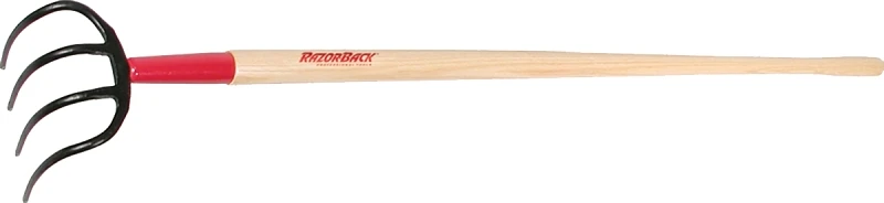 4 Tine Potato Hook With 54 Inch Hardwood Handle And Forged Steel Head