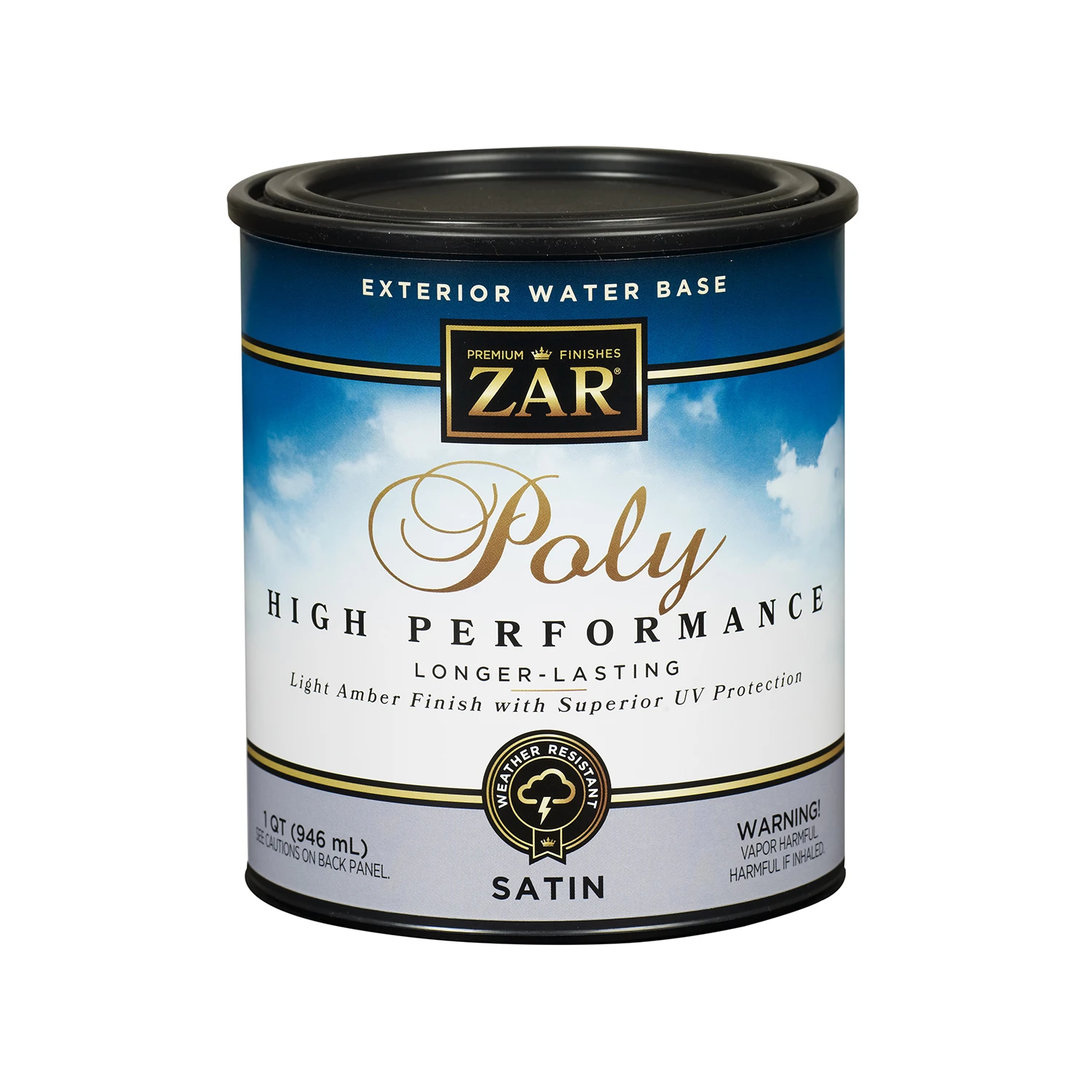 Satin Clear Water Based Exterior Polyurethane, 1 Quart - Model 32712