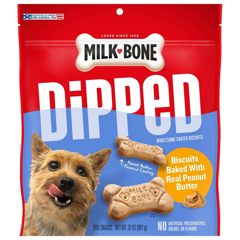 Dipped Dog Biscuits Baked With Real Peanut Butter, 32-ounce Bag