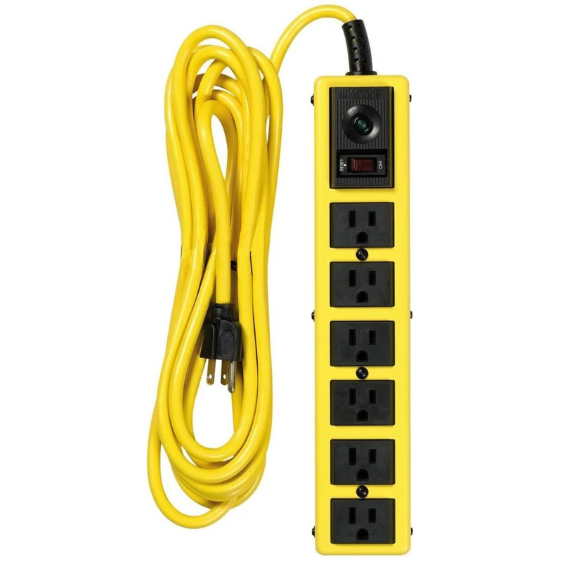 6-outlet 1440 Joule Surge Protector Strip With 15 Foot Cord