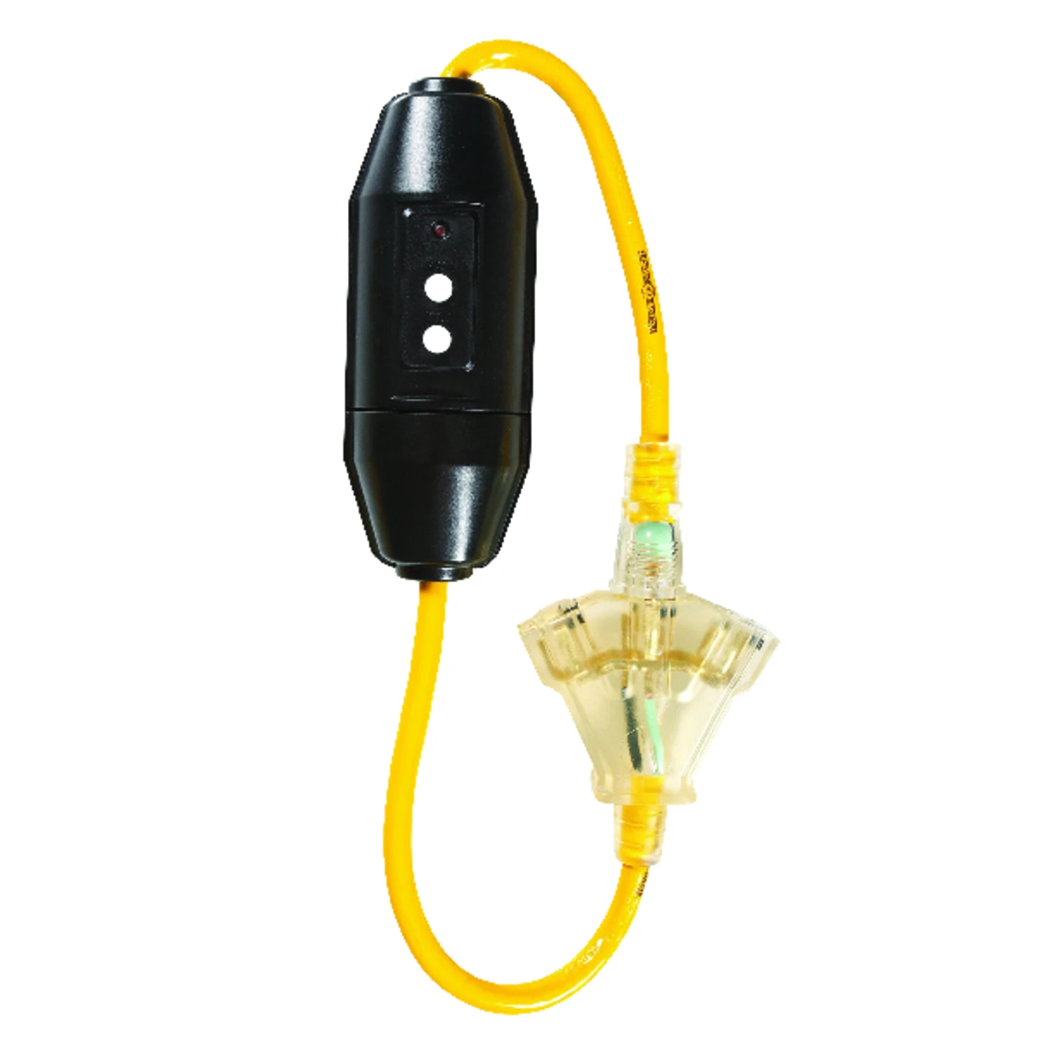 2 Ft. 12/3 Yellow 3-outlet Gfci Extension Cord With Power Light