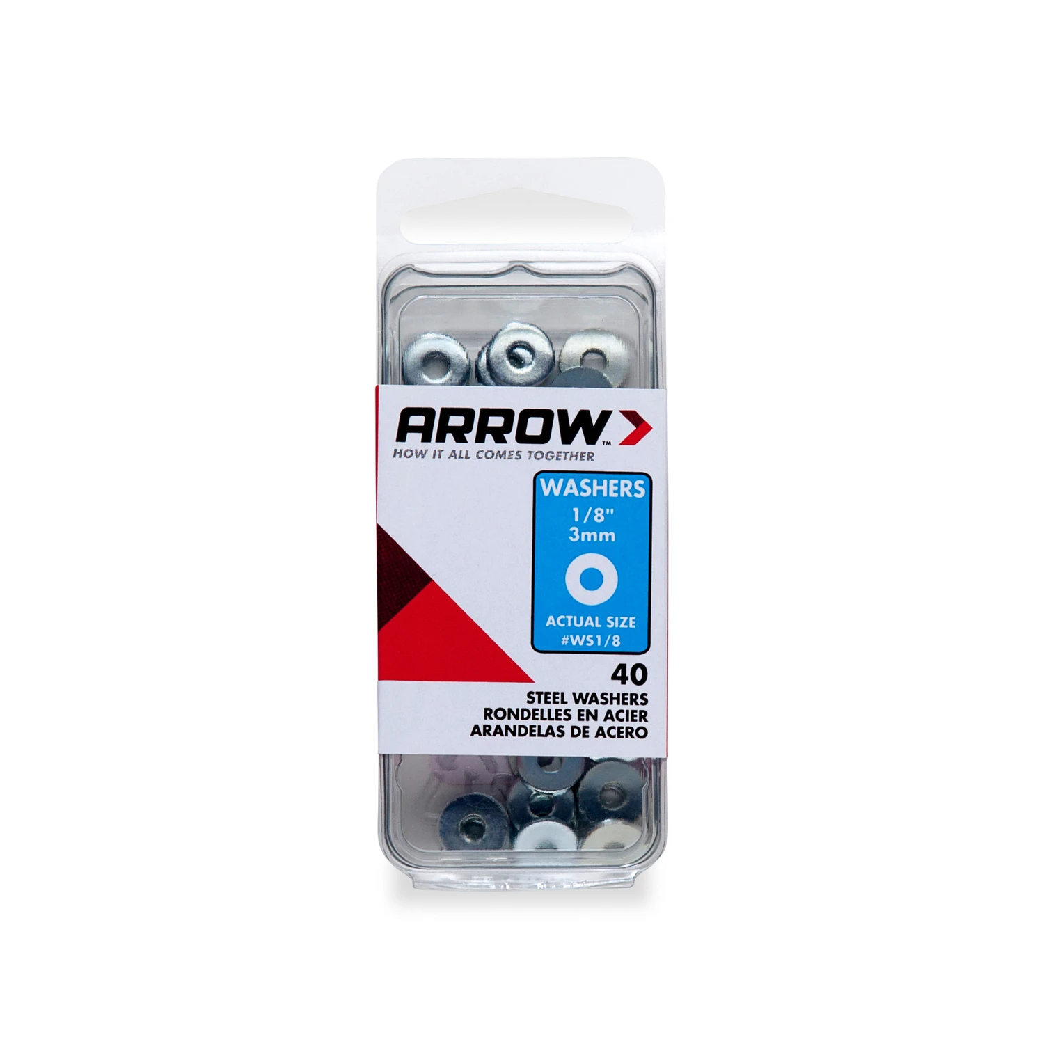 Washers, Steel, 1/8-In., 40-Ct.