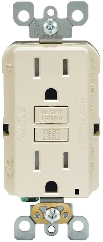 Leviton SmartlockPro 15 amps 125 V Duplex Light Almond GFCI Outlet 5-15R 1 pk