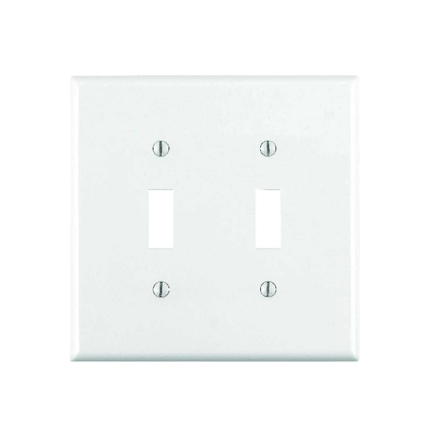 Leviton 2-Gang Smooth Plastic Mid-Way Toggle Switch Wall Plate, White
