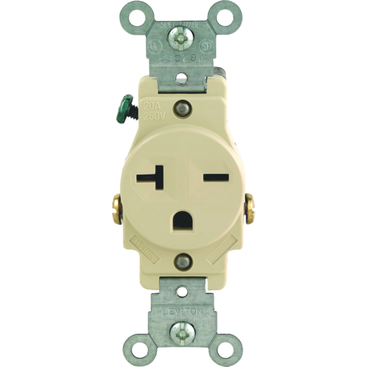 Leviton 20 amps 250 V Single Ivory Outlet 6-20R 1 pk