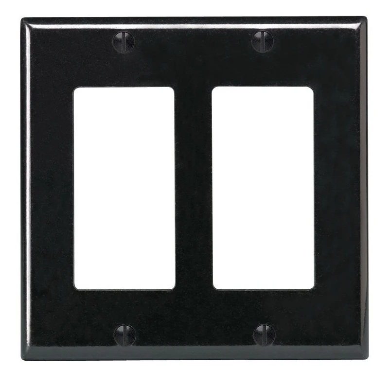 Leviton Decora Black 2 gang Thermoset Plastic Decorator Wall Plate 1 pk
