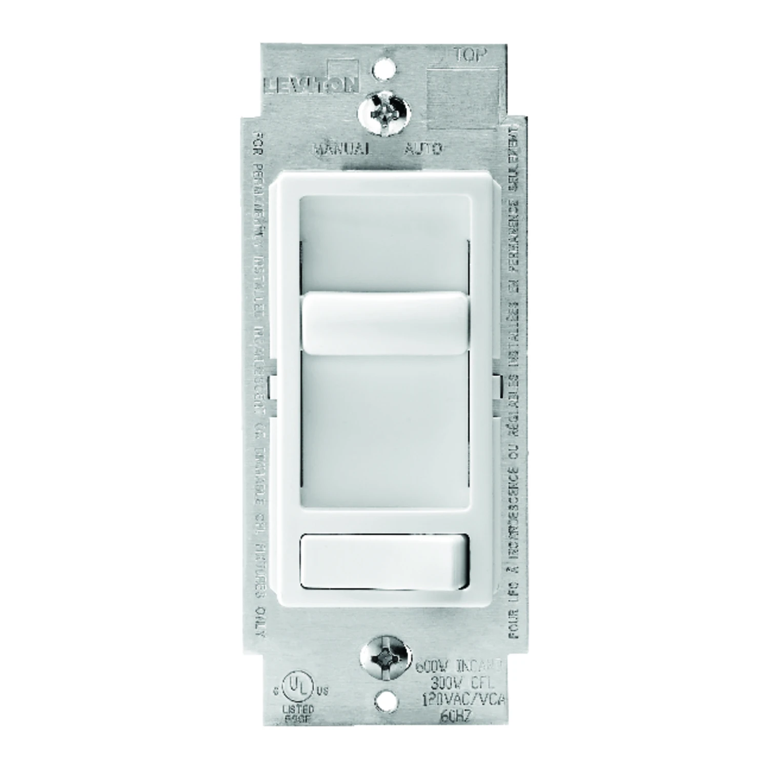 Leviton Decora SureSlide White 600 W Preset Slide Dimmer Switch 1 pk