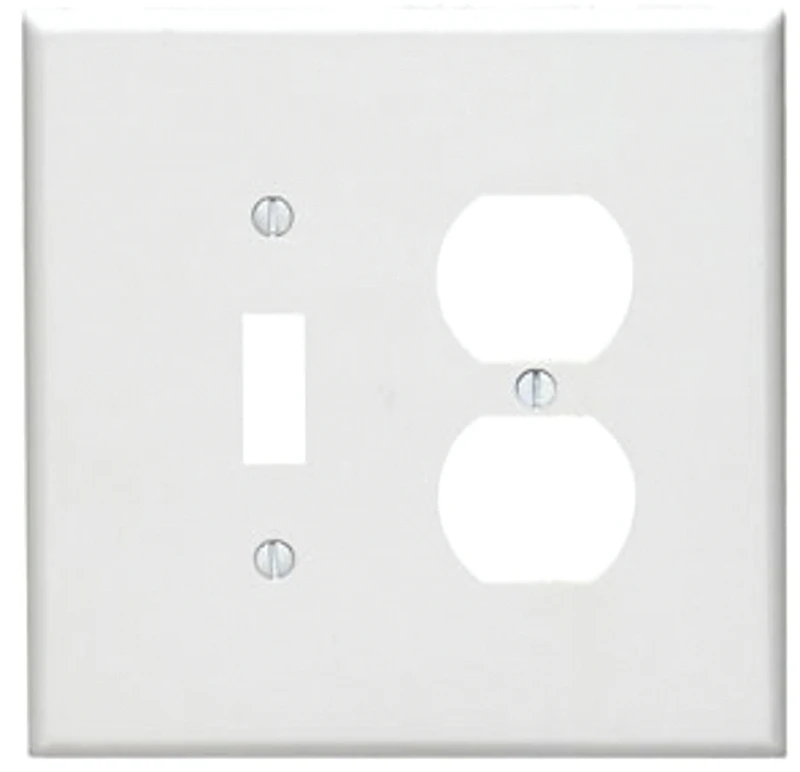 Leviton Oversized 2-Gang Thermoset Single Toggle/Duplex Outlet Wall Plate, White