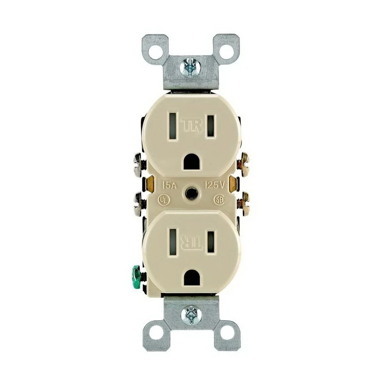 15a Ivory Tamper Resistant Duplex Outlet 5-15r 10-pack, Csa Certified