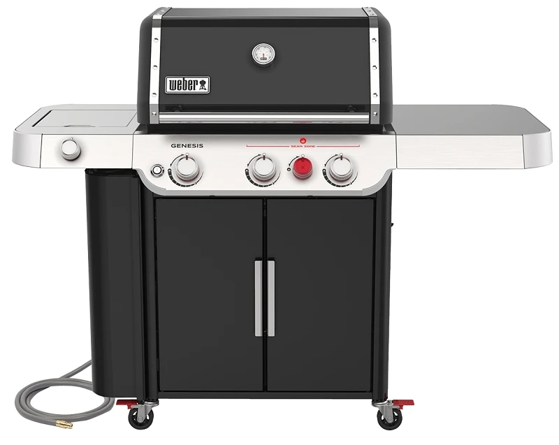 Genesis E-335 3 Burner Natural Gas Grill With Side Burner, Black