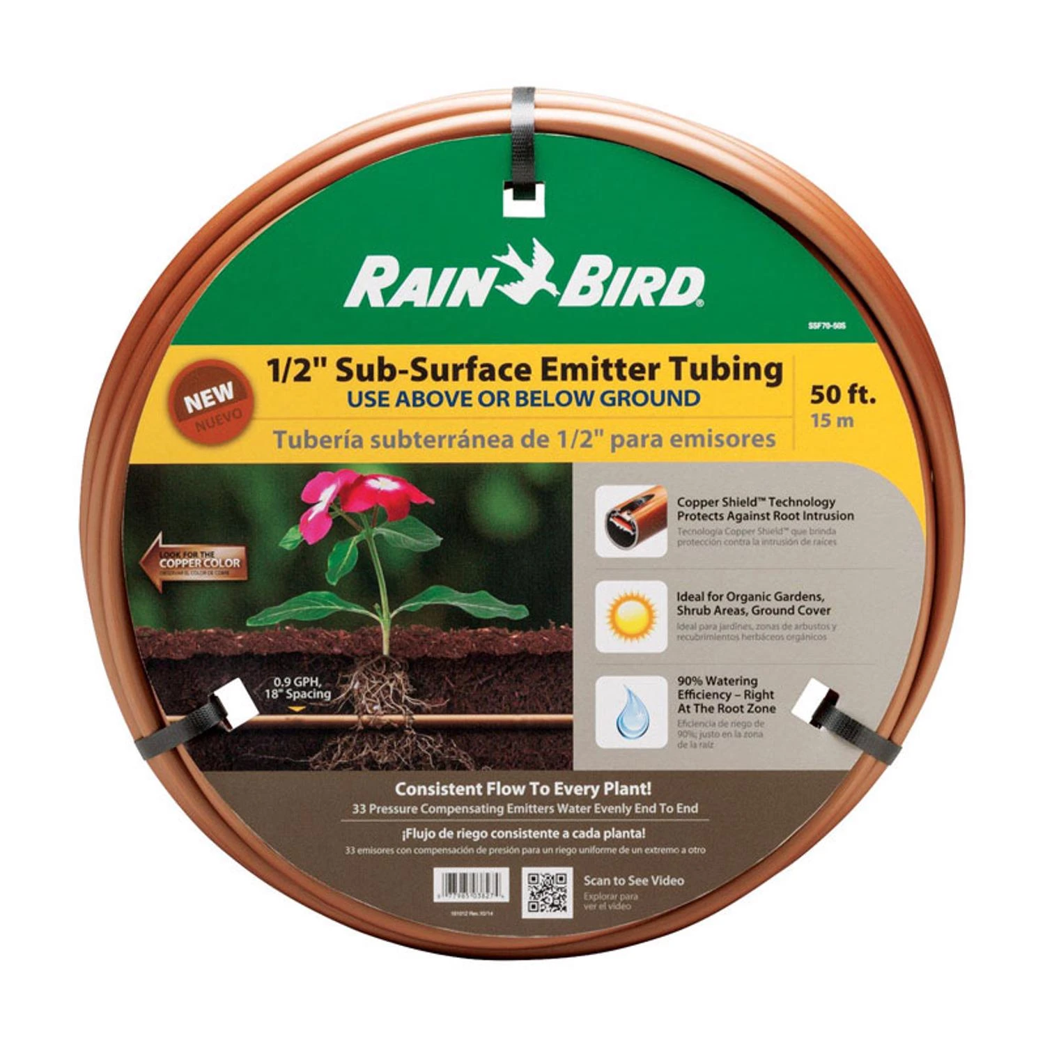 1/2 In. D X 50 Ft. L Sub-surface Drip Irrigation Emitter Tubing
