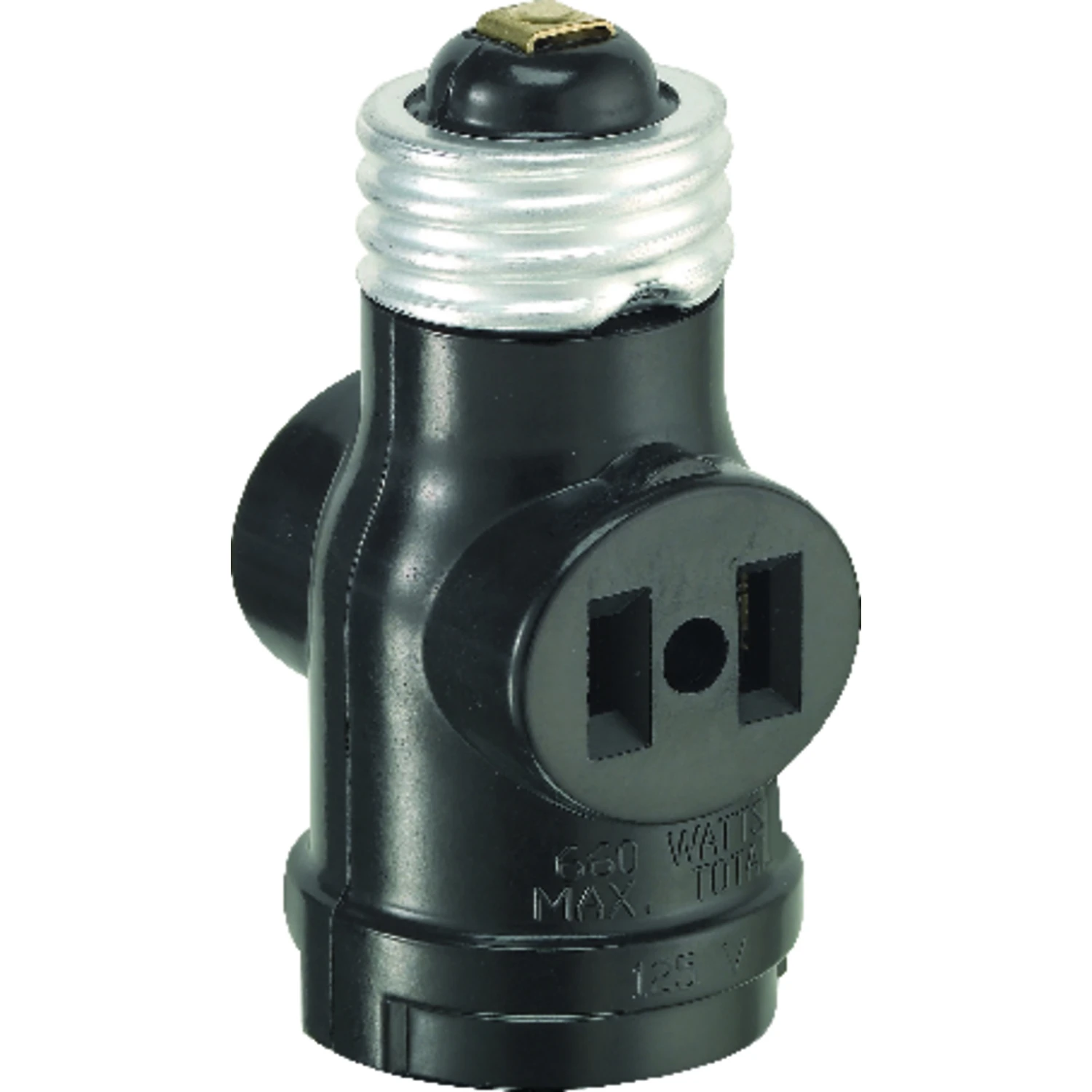 Leviton Black 125V Socket Adapter