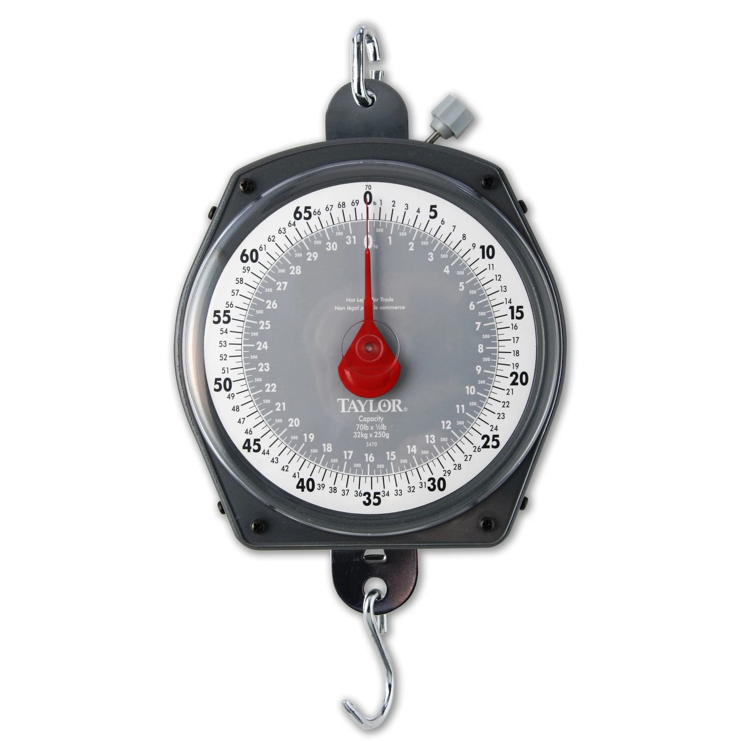 70 Lb Capacity Dial Hanging Scale With Heavy-gauge Hook And Steel Casing