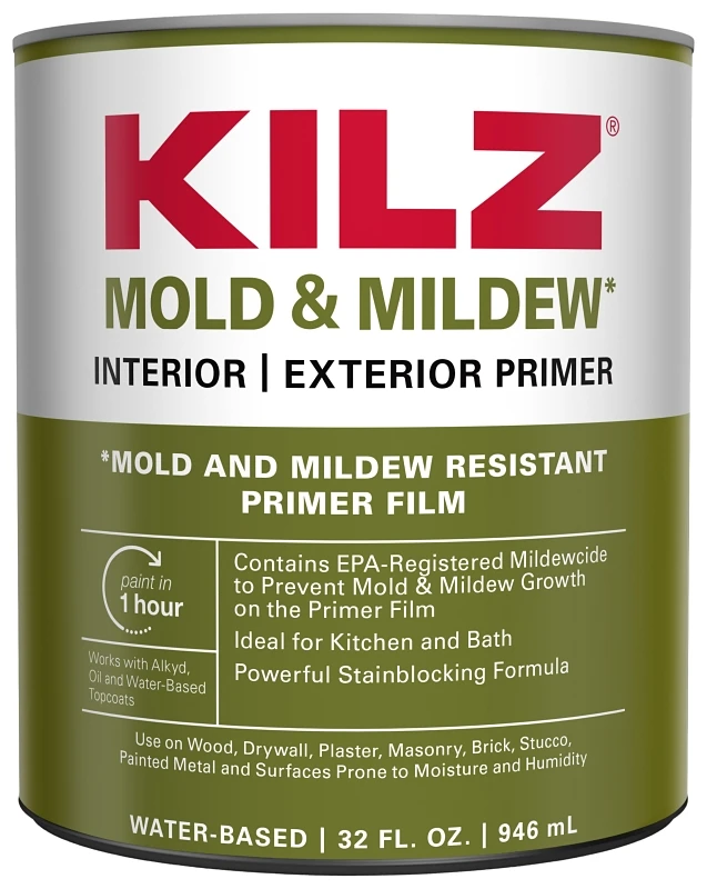 Mold & Mildew Primer Sealer & Stain Blocker, 1 Quart, Interior & Exterior